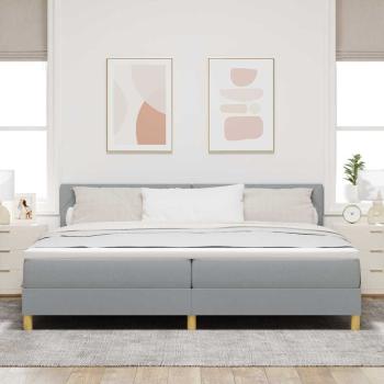 Boxspringbett mit Matratze Hellgrau 200x200 cm Stoff