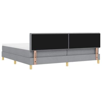 Boxspringbett mit Matratze Hellgrau 200x200 cm Stoff