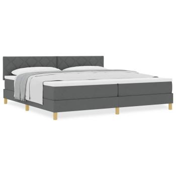Boxspringbett mit Matratze Dunkelgrau 200x200 cm Stoff