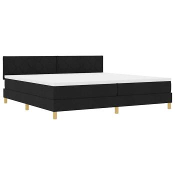 Boxspringbett mit Kissen Schwarz 200 x 200 cm Stoff