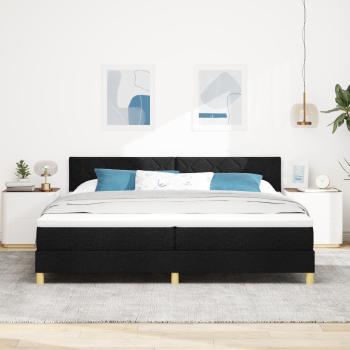 Boxspringbett mit Matratze Schwarz 200x200 cm Stoff