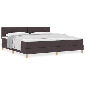 Boxspringbett mit Matratze Dunkelbraun 200x200 cm Stoff