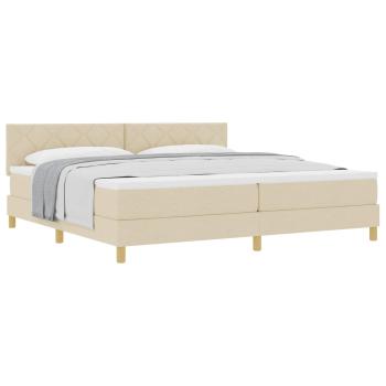 Boxspringbett mit Matratze Creme 200x200 cm Stoff