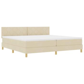 Boxspringbett mit Matratze Creme 200x200 cm Stoff