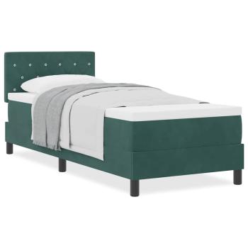 Boxspringbett mit Matratze Dunkelgrün 80x200 cm Velours