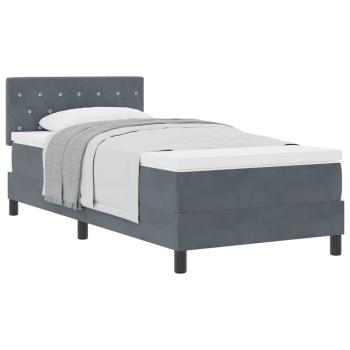 Boxspringbett mit Matratze Dunkelgrau Einzelvelours