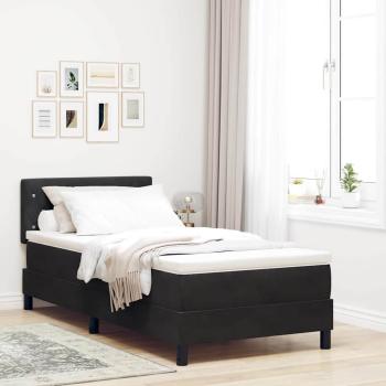 Boxspringbett mit Matratze Schwarz 90 x 200 cm Samt