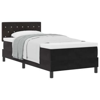Boxspringbett mit Matratze Schwarz 90 x 200 cm Samt