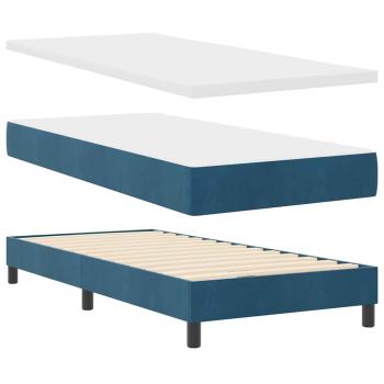 Boxspringbett mit Matratze Dunkelblau 90x200 cm Velours