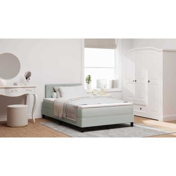 Boxspringbett mit Matratze Hellgrau 120 x 200 cm Samt