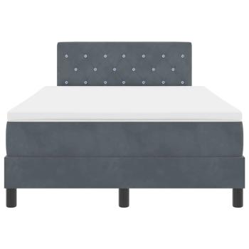 Boxspringbett mit Matratze Dunkelgrau 120x200 cm Samt