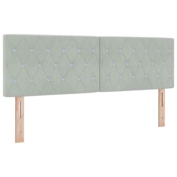 Boxspringbett mit Matratze Hellgrau 140x190 cm Samt