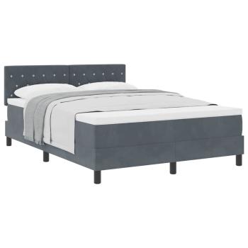 Boxspringbett mit Matratze Grau 140x190 cm Samt