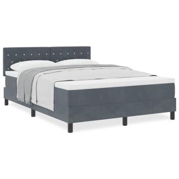 Boxspringbett mit Matratze Grau 140x190 cm Samt