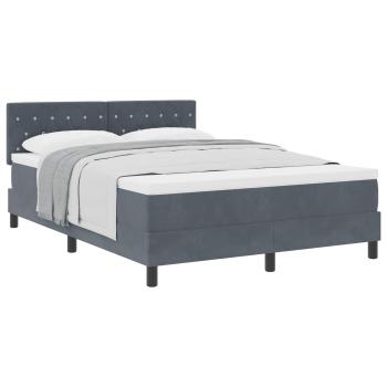 Boxspringbett mit Matratze Dunkelgrau 140x200 cm Samt