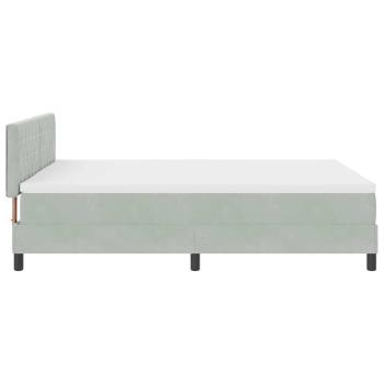 Boxspringbett mit Matratze Hellgrau 160x200 cm Samt