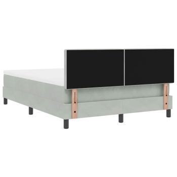 Boxspringbett mit Matratze Hellgrau 160x200 cm Samt
