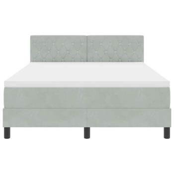 Boxspringbett mit Matratze Hellgrau 160x200 cm Samt