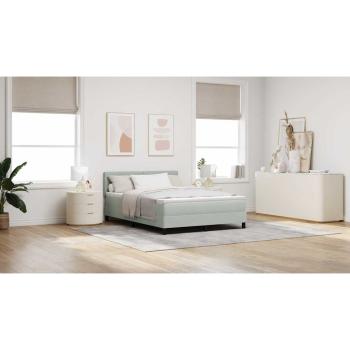 Boxspringbett mit Matratze Hellgrau 160x200 cm Samt