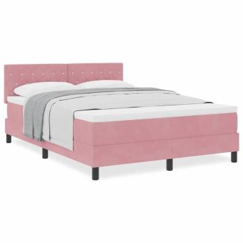 Boxspringbett mit Matratze Rosa 160x200 cm Samt