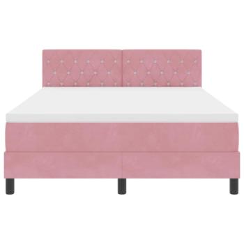 Boxspringbett mit Matratze Rosa 160x200 cm Samt