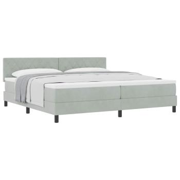 Boxspringbett mit Matratze Hellgrau 200x200 cm Samt