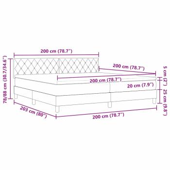 Boxspringbett mit Matratze Hellgrau 200x200 cm Samt