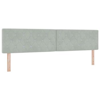 Boxspringbett mit Matratze Hellgrau 200x200 cm Samt