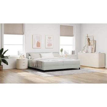 Boxspringbett mit Matratze Hellgrau 200x200 cm Samt