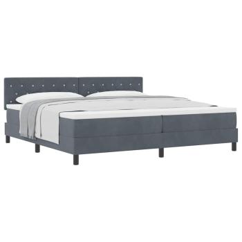 Boxspringbett mit Matratze Dunkelgrau 200x200 cm Samt