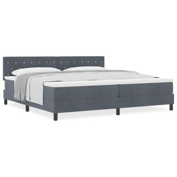 Boxspringbett mit Matratze Dunkelgrau 200x200 cm Samt