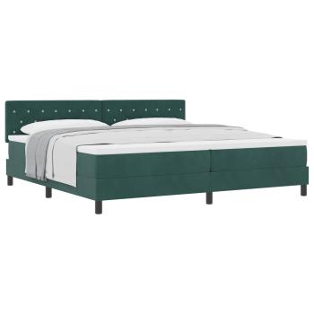 Boxspringbett mit Matratze Dunkelgrün 200x200 cm Samt