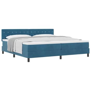 Boxspringbett mit Matratze Dunkelblau 200x200 cm Samt
