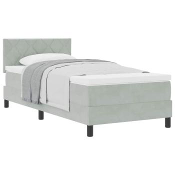 Boxspringbett mit Matratze Hellgrau Einzel Velvet