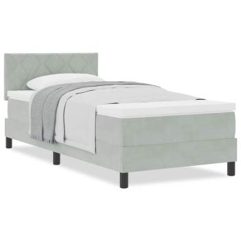 Boxspringbett mit Matratze Hellgrau Einzel Velvet