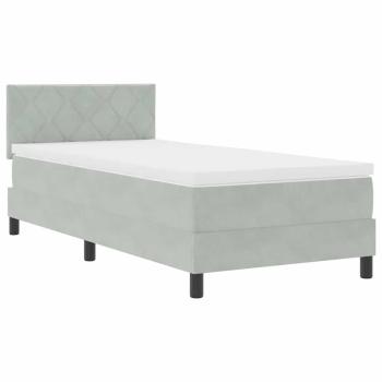 Boxspringbett mit Kopfteil Hellgrau 90 x 190 cm Samt
