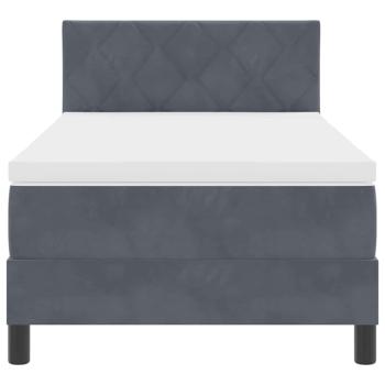 Boxspringbett mit Matratze Dunkelgrau Einzel Samt