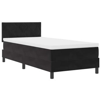 Boxspringbett mit Kopfteil Schwarz 90 x 190 cm Samt