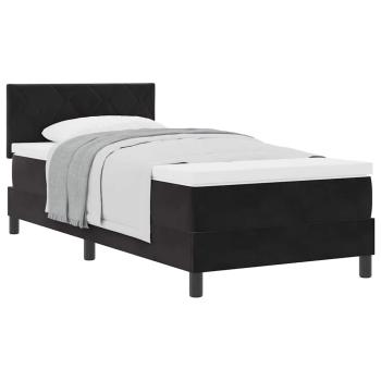 Boxspringbett mit Matratze Schwarz 90x200 cm Velvet