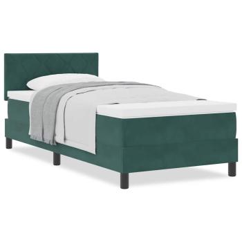 Boxspringbett mit Matratze Dunkelgrün 100x200 cm Samt