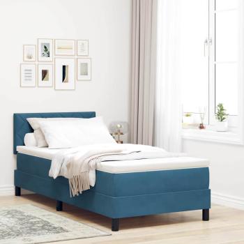 ARDEBO.de - Boxspringbett mit Matratze Dunkelblau 100x200 cm Samt