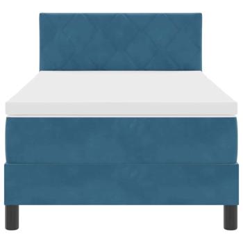 Boxspringbett mit Matratze Dunkelblau 100x200 cm Samt