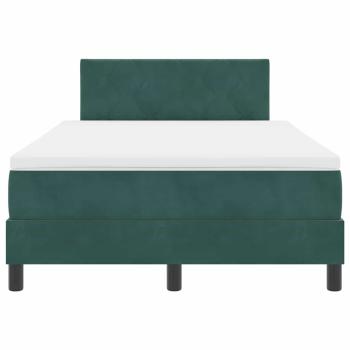 Boxspringbett mit Matratze Dunkelgrün 120x200 cm Samt