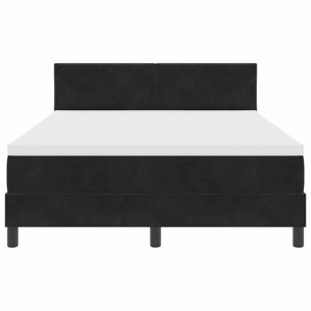 Boxspringbett mit Matratze in Schwarz, 140x190 cm Samt