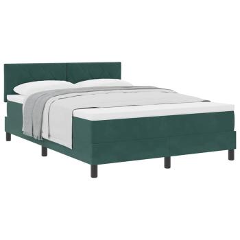 Boxspringbett mit Matratze Dunkelgrün 140x190 cm Velvet