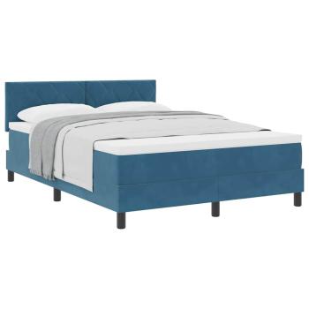 Boxspringbett mit Matratze Dunkelblau 140x190 cm Samt