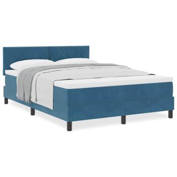 Boxspringbett mit Matratze Dunkelblau 140x190 cm Samt