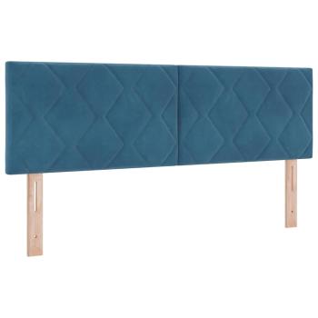 Boxspringbett mit Matratze Dunkelblau 140x190 cm Samt