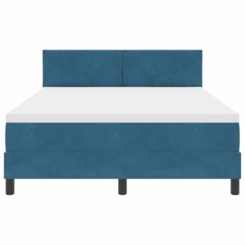 Boxspringbett mit Matratze Dunkelblau 140x190 cm Samt