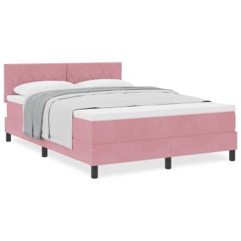Boxspringbett mit Matratze Rosa 160x200 cm Samt